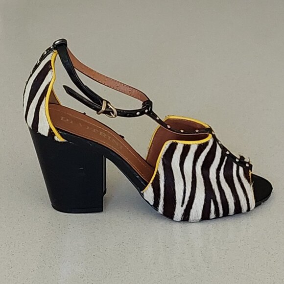 DI Vitrini Zebra Pattern Block/Wedge Heel Shoes Womens Size 6 - Picture 8 of 16